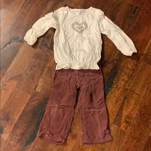 Janie and Jack 3T top and 2T pants